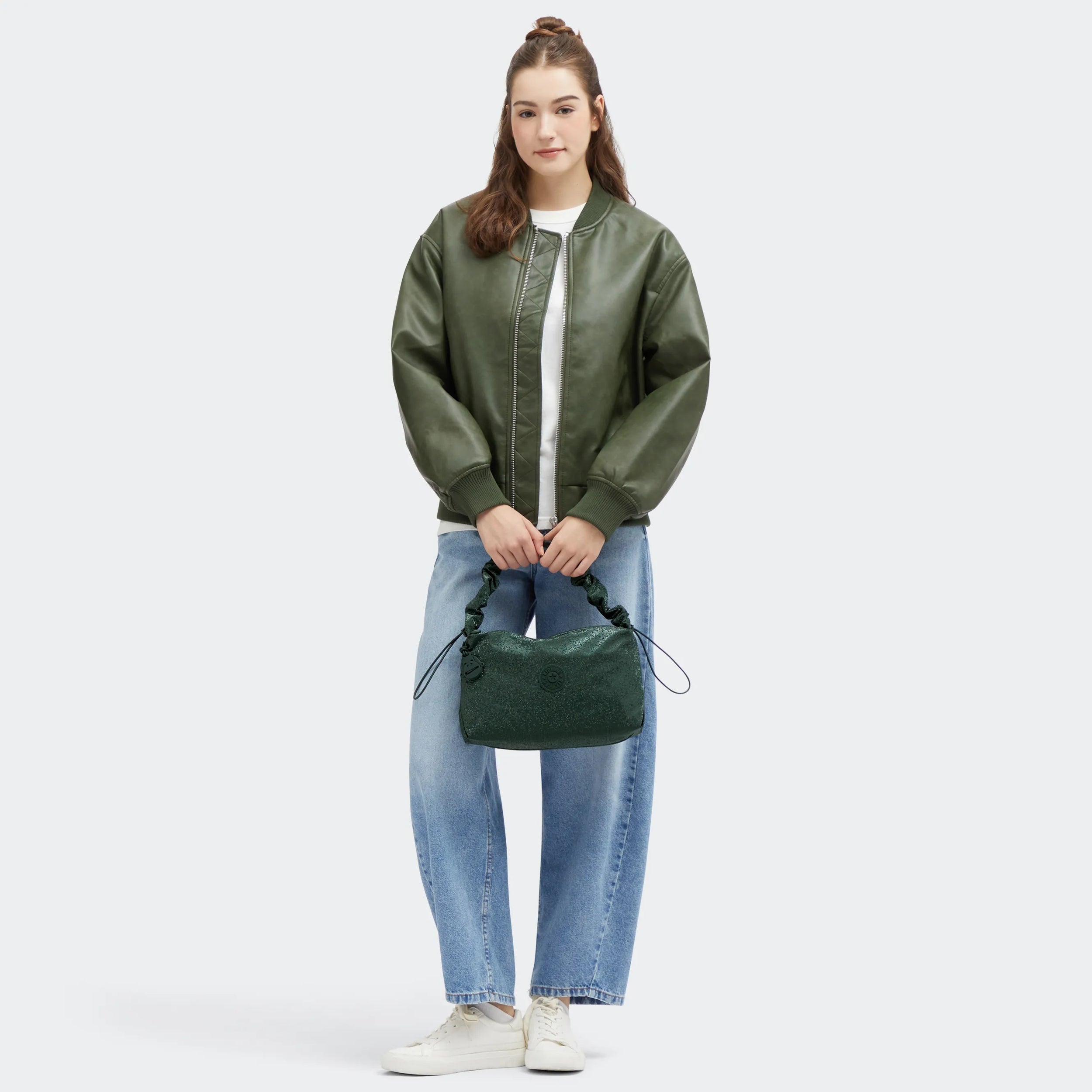 Eleni Medium Smooth Satin Shoulder Bag - Image 2