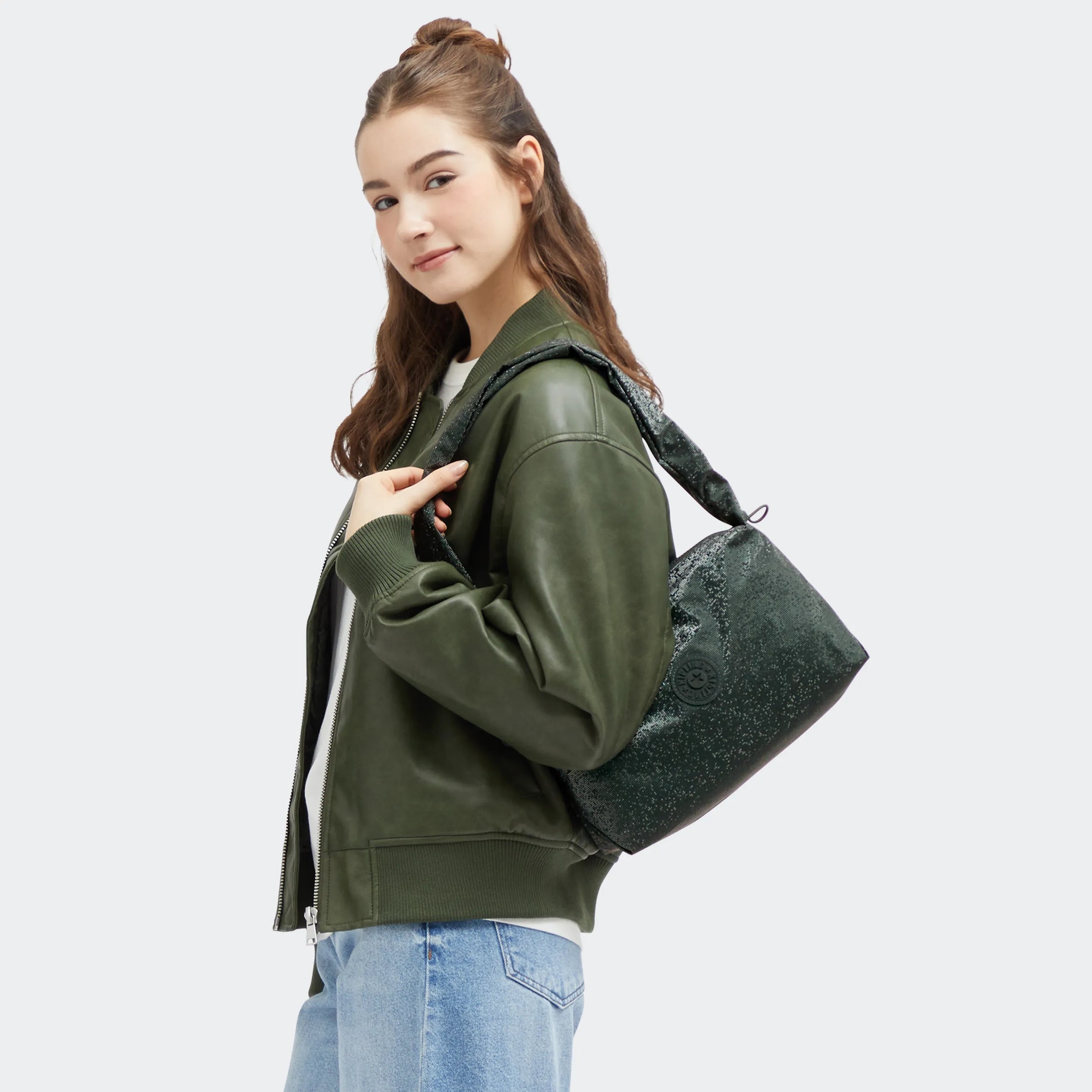 Eleni Medium Smooth Satin Shoulder Bag - Image 7